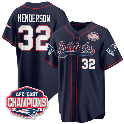 NE AFC East Division Champions Vapor Limited Baseball Jersey - Stitched