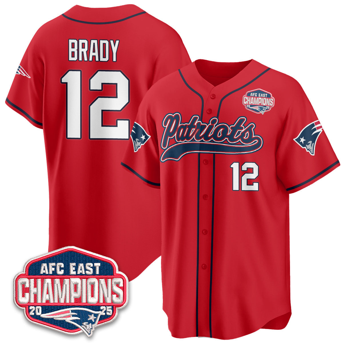 NE AFC East Division Champions Vapor Limited Baseball Jersey - Stitched
