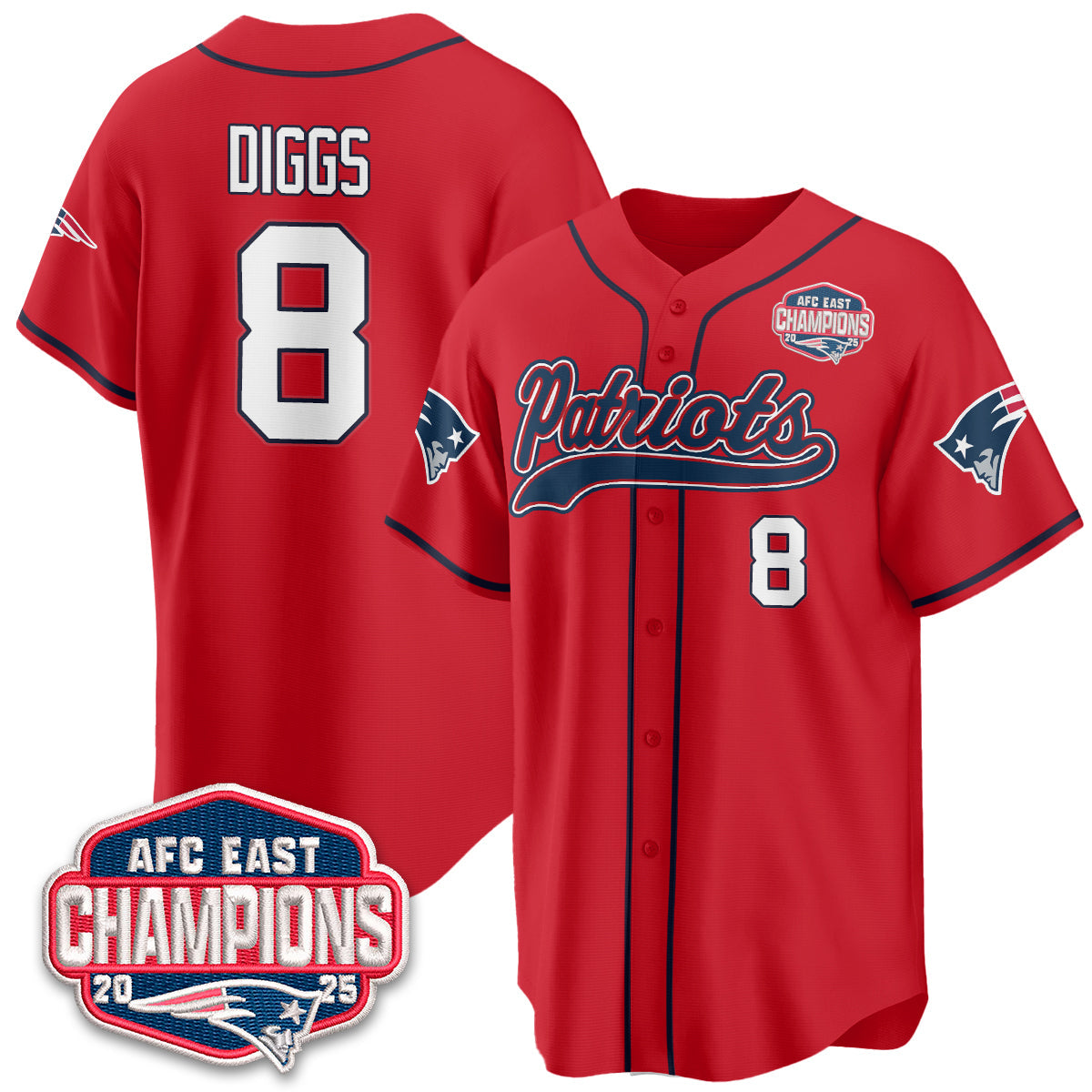 NE AFC East Division Champions Vapor Limited Baseball Jersey - Stitched