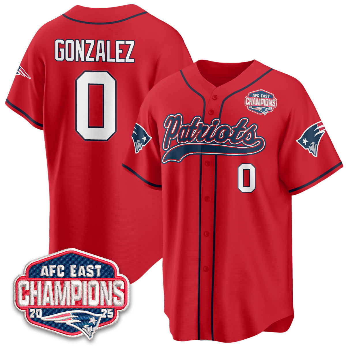 NE AFC East Division Champions Vapor Limited Baseball Jersey - Stitched