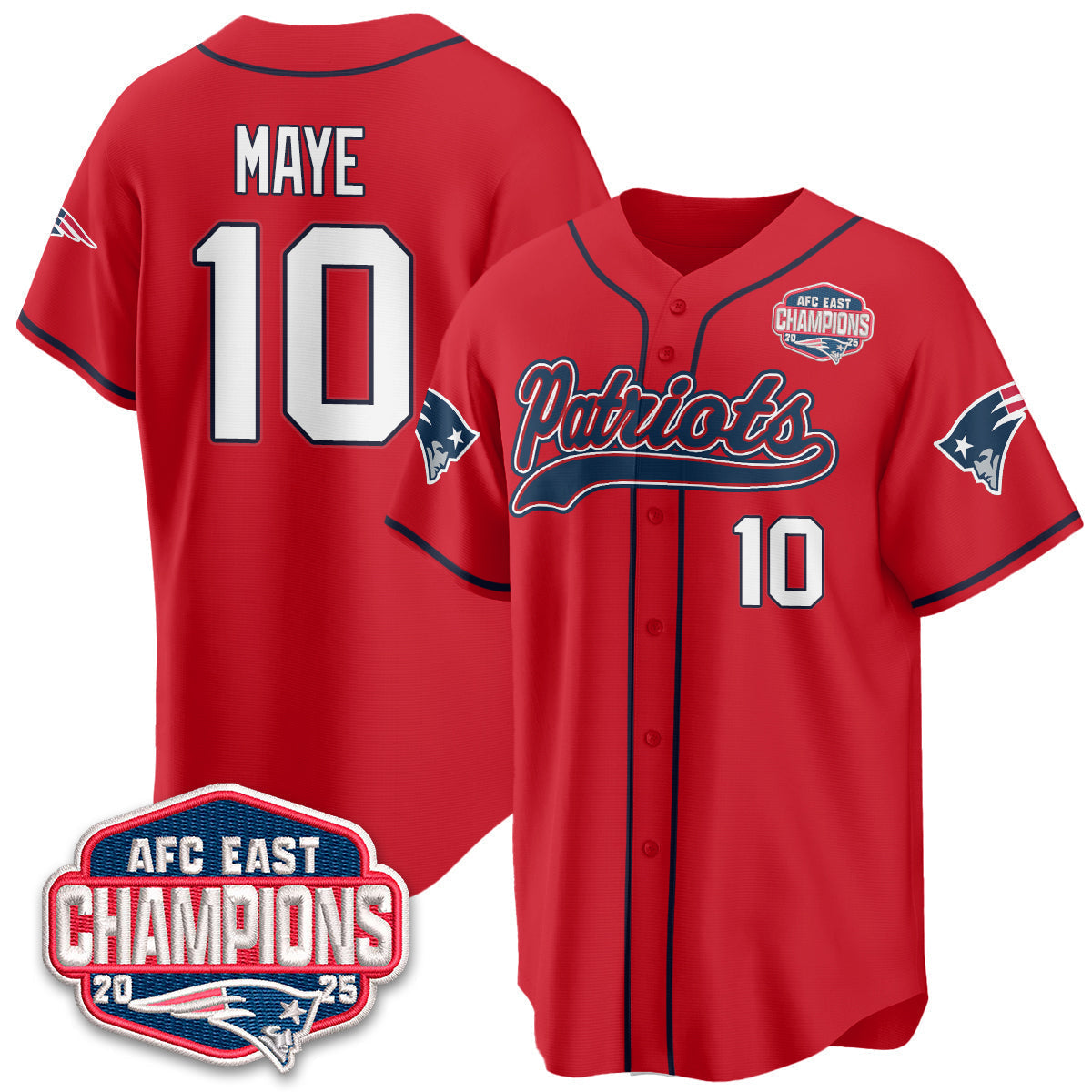 NE AFC East Division Champions Vapor Limited Baseball Jersey - Stitched