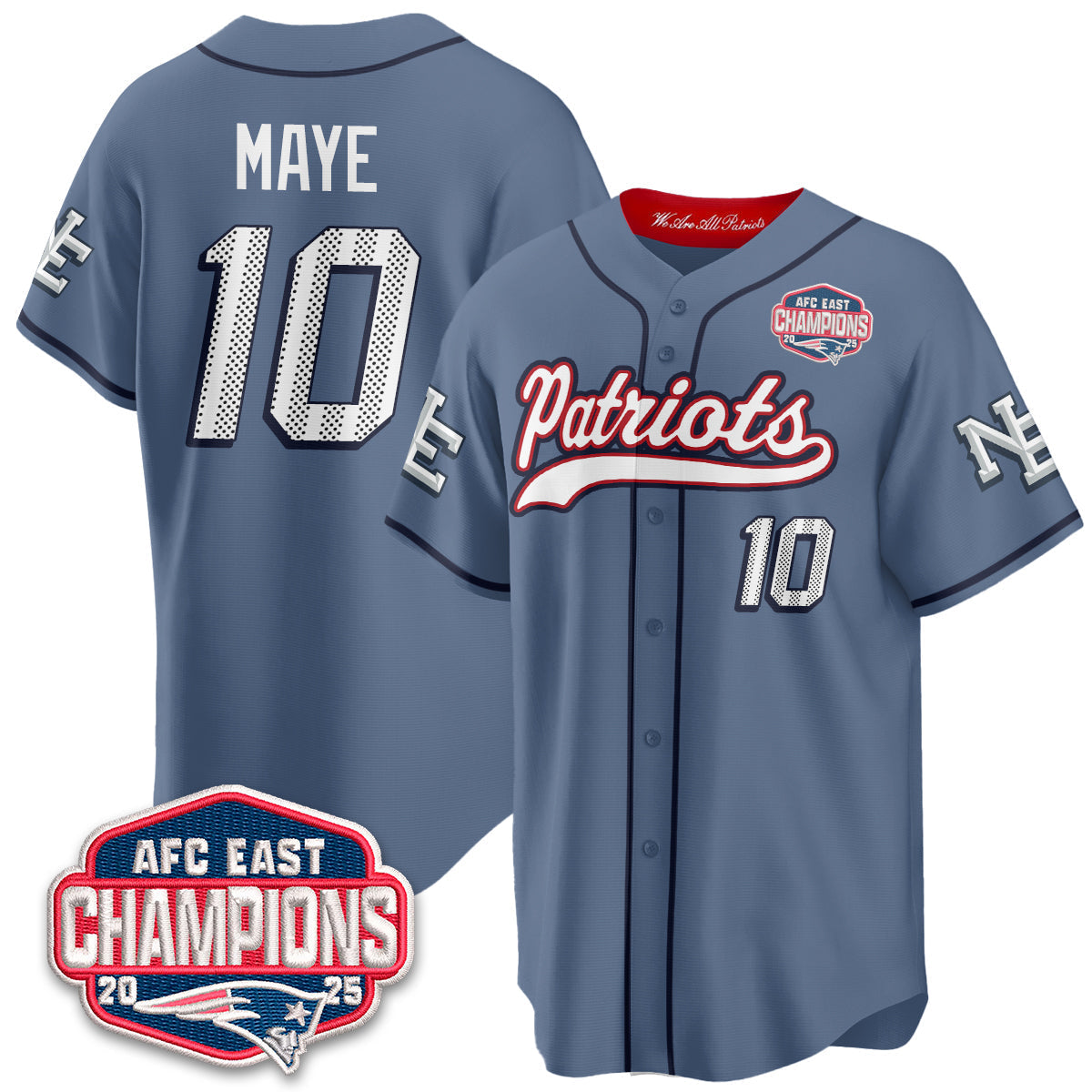NE AFC East Division Champions Vapor Limited Baseball Jersey - Stitched