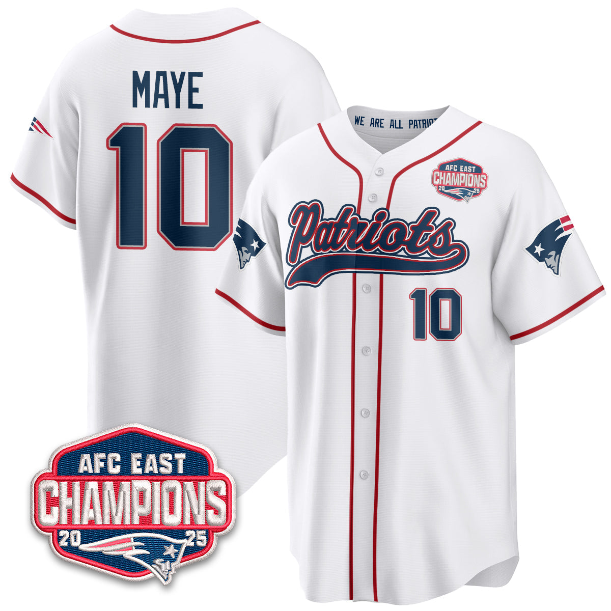 NE AFC East Division Champions Vapor Limited Baseball Jersey - Stitched