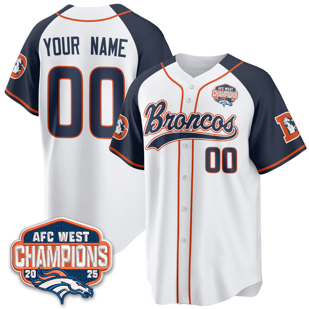 DEN AFC West Division Champions Vapor Limited Baseball Custom Jersey - Stitched