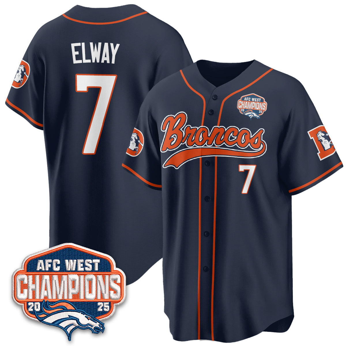 DEN AFC West Division Champions Vapor Limited Baseball Jersey - Stitched