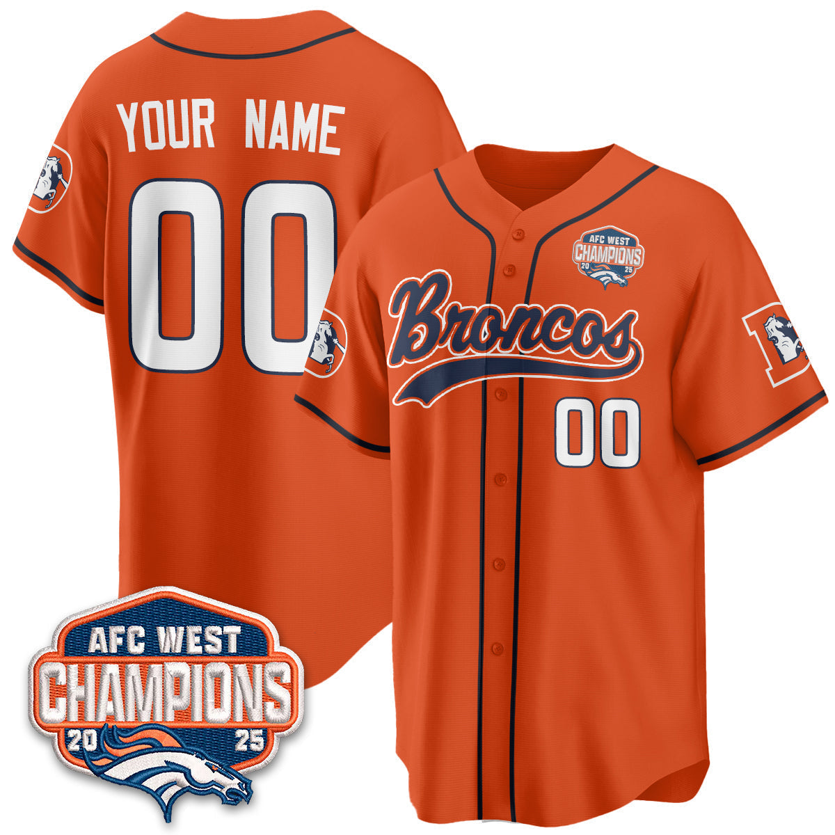 DEN AFC West Division Champions Vapor Limited Baseball Custom Jersey - Stitched