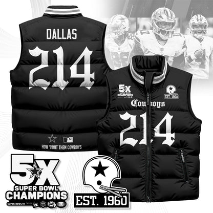 DAL Gothic 5-Time Champions Unisex Puffer Vest