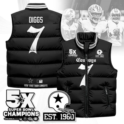 DAL Gothic 5-Time Champions Unisex Puffer Vest