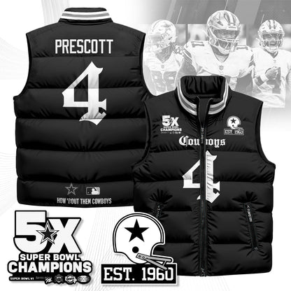 DAL Gothic 5-Time Champions Unisex Puffer Vest