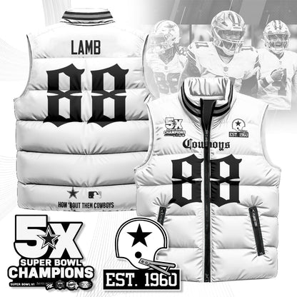 DAL Gothic 5-Time Champions Unisex Puffer Vest