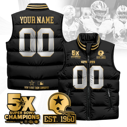 DAL 5-Time Champions Gold Unisex Puffer Vest