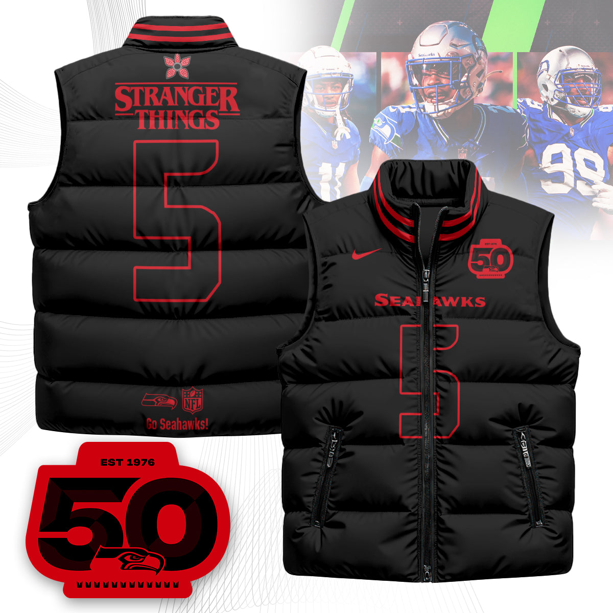 SEA 'Stranger Things Edition' Unisex Puffer Vest