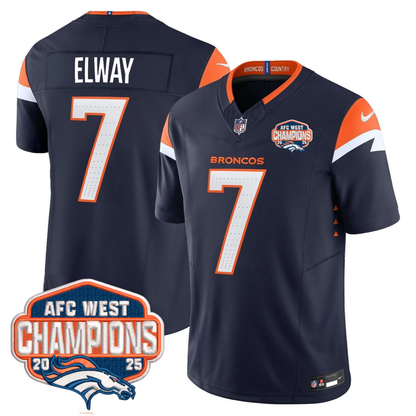 DEN AFC West Champions Patch Vapor Limited Jersey V2 - Stitched