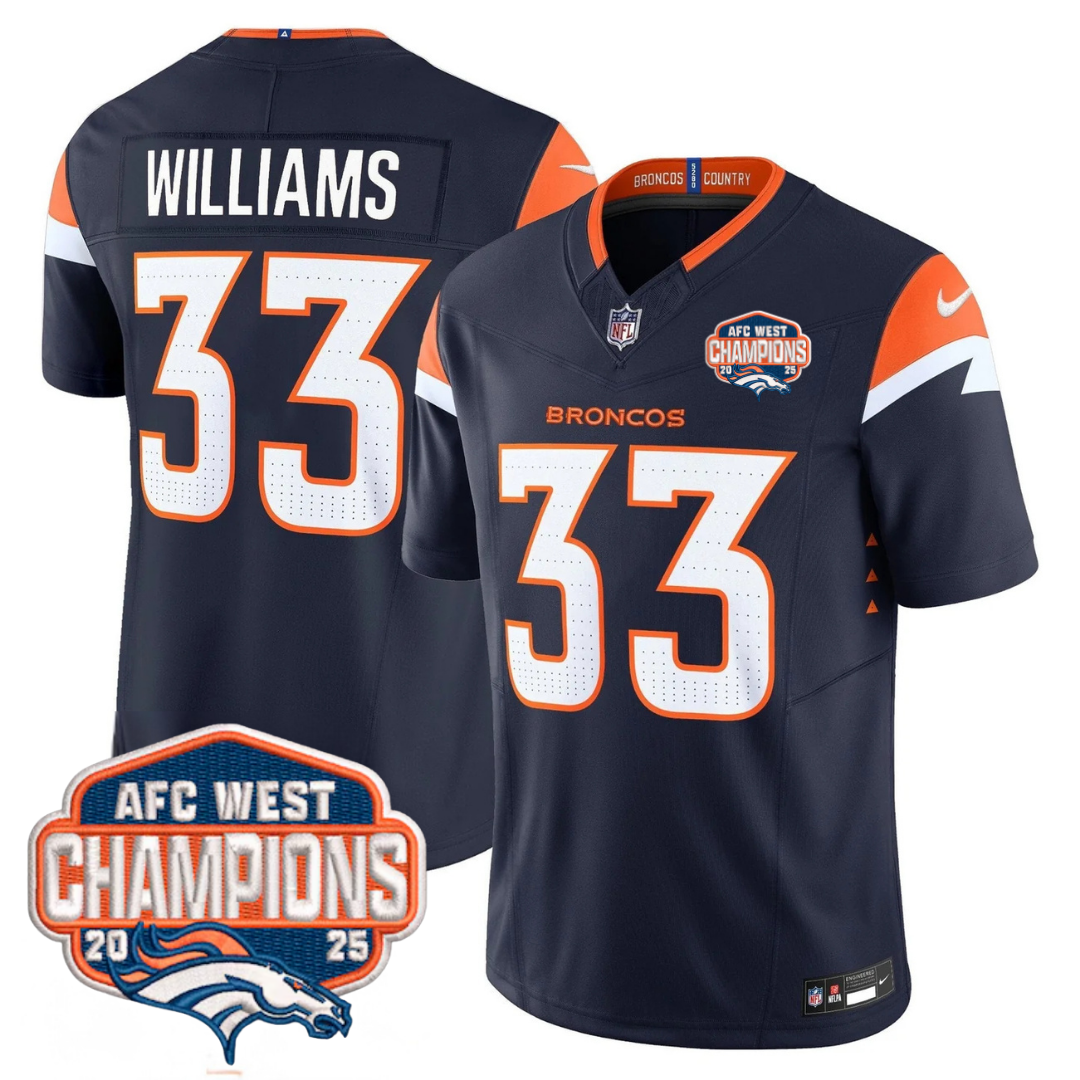 DEN AFC West Champions Patch Vapor Limited Jersey V2 - Stitched