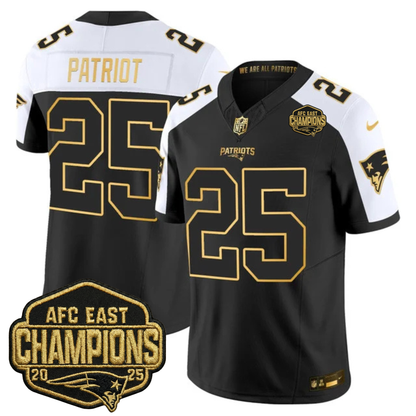 NE 2025 AFC East Champions Gold Vapor Limited Jersey - Stitched
