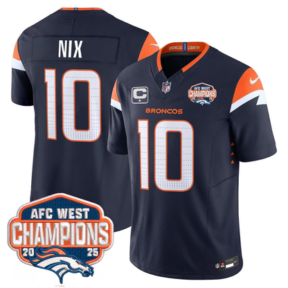 DEN AFC West Champions Patch Vapor Limited Jersey V2 - Stitched