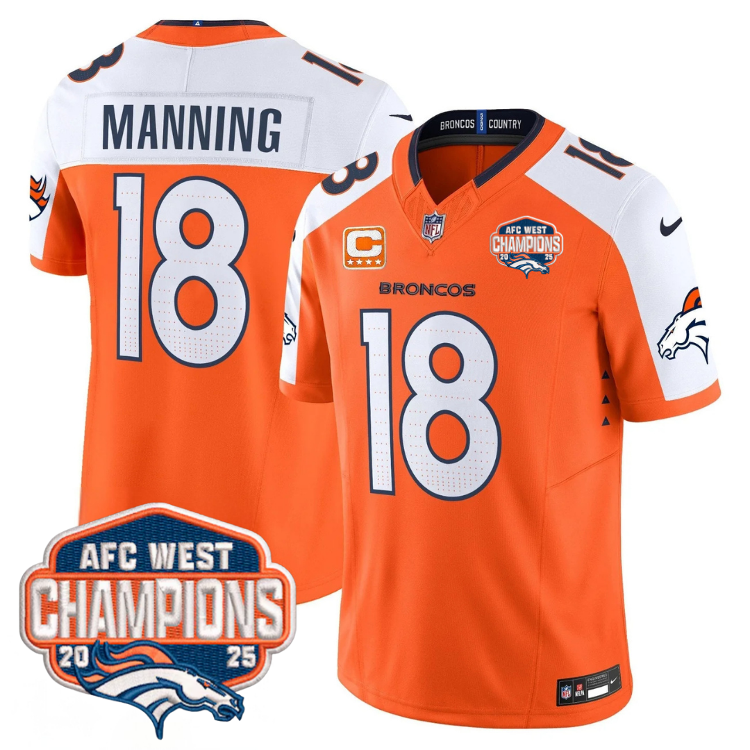 DEN AFC West Champions Patch Vapor Limited Jersey V2 - Stitched
