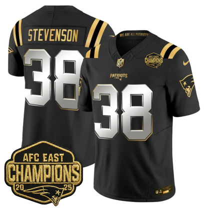 NE 2025 AFC East Champions Gold Vapor Limited Jersey - Stitched