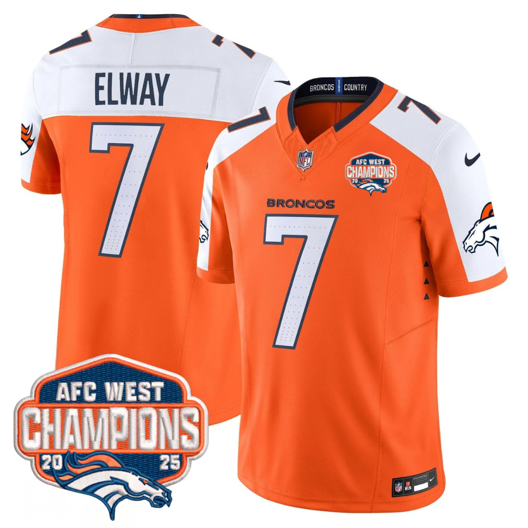 DEN AFC West Champions Patch Vapor Limited Jersey V2 - Stitched