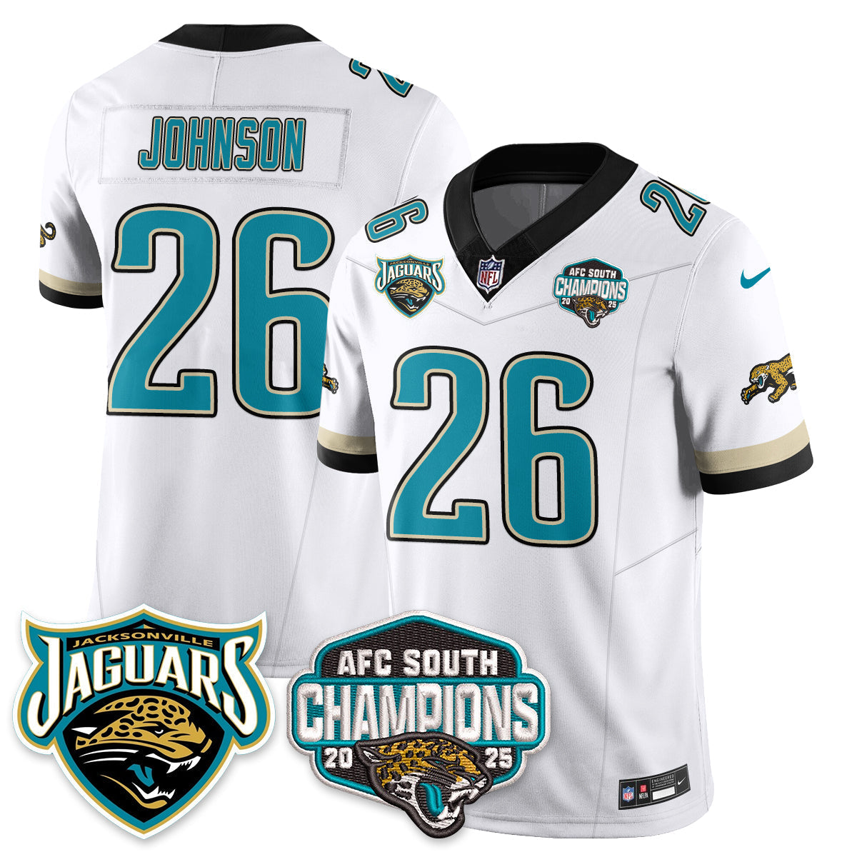 DET AFC South Division Champions Vapor Limited Throwback Jersey - Stitched
