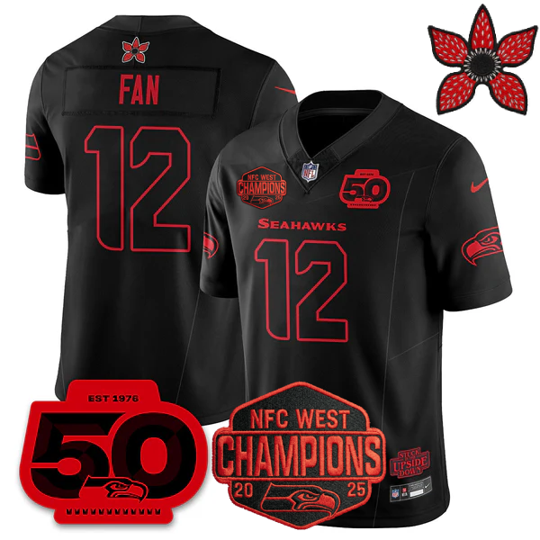 SEA 'Stranger Things Edition' 2026 NFC West Champions Jersey - Stitched