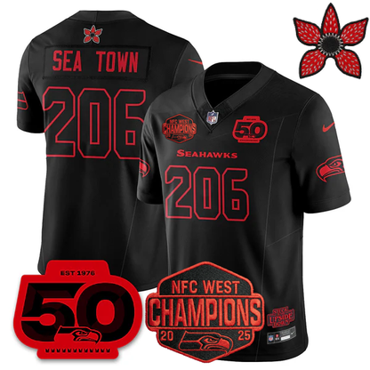 SEA 'Stranger Things Edition' 2026 NFC West Champions Jersey - Stitched