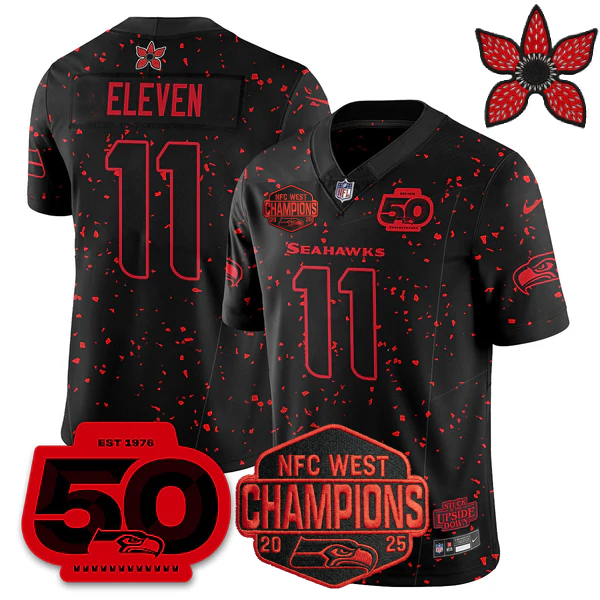 SEA 'Stranger Things Edition' 2026 NFC West Champions Jersey - Stitched