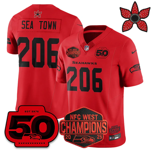 SEA 'Stranger Things Edition' 2026 NFC West Champions Jersey - Stitched