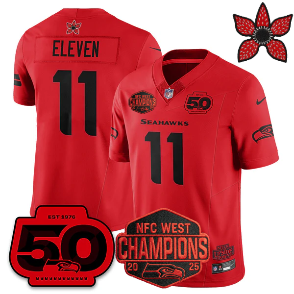 SEA 'Stranger Things Edition' 2026 NFC West Champions Jersey - Stitched