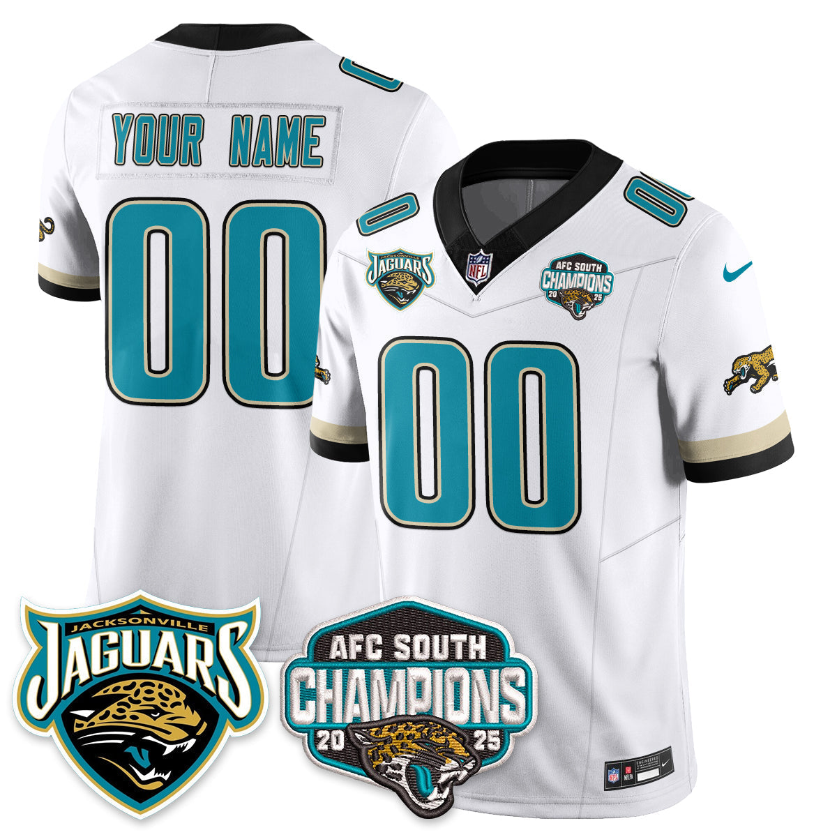 Custom DET AFC South Division Champions Vapor Limited Throwback Jersey - Stitched