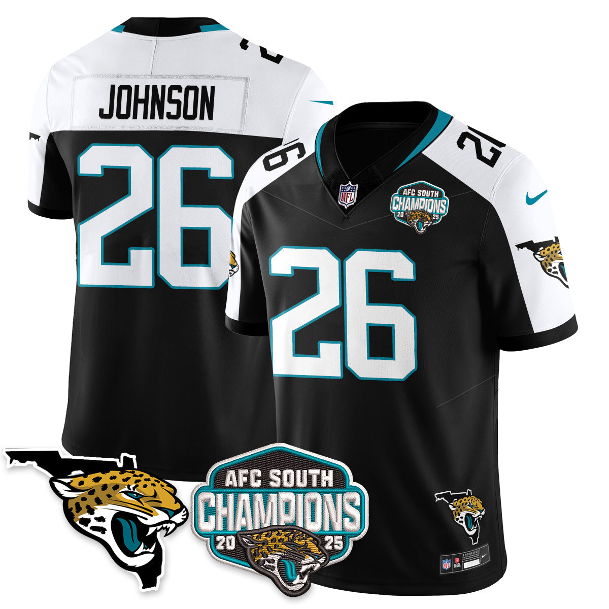 DET AFC South Division Champions Vapor Limited Jersey - Stitched