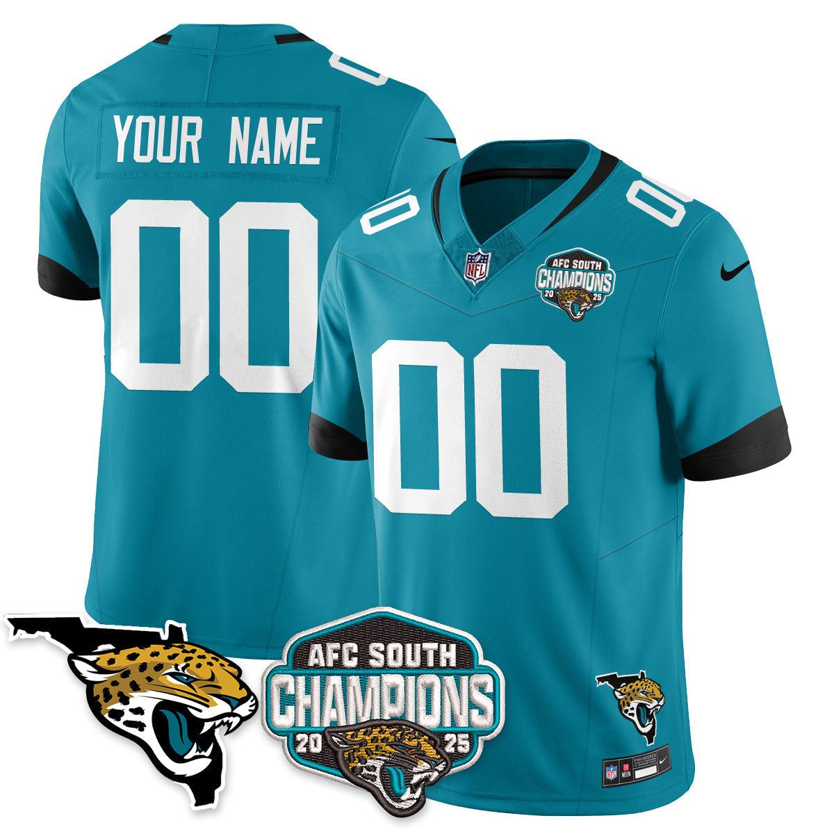 Custom DET AFC South Division Champions Vapor Limited Jersey - Stitched