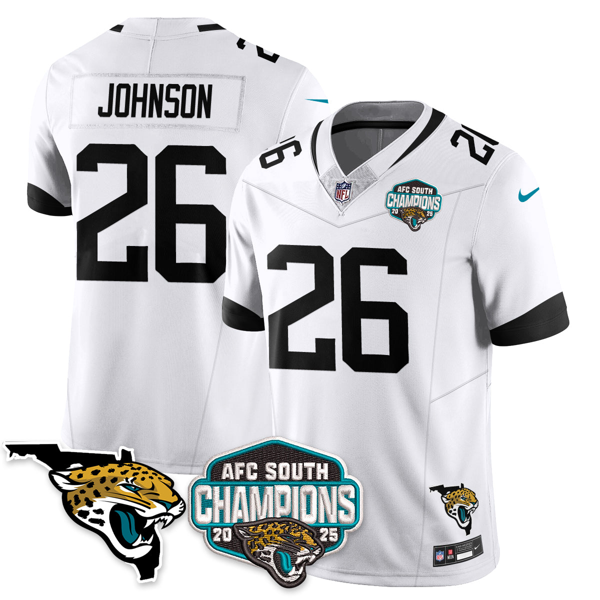 DET AFC South Division Champions Vapor Limited Jersey - Stitched