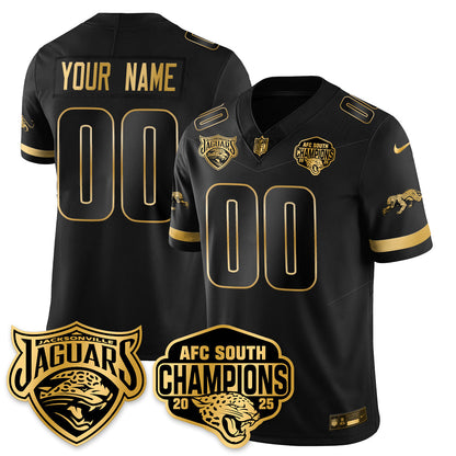 Custom DET AFC South Division Champions Vapor Limited Gold Jersey - Stitched