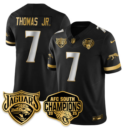 DET AFC South Division Champions Vapor Limited Gold Jersey - Stitched