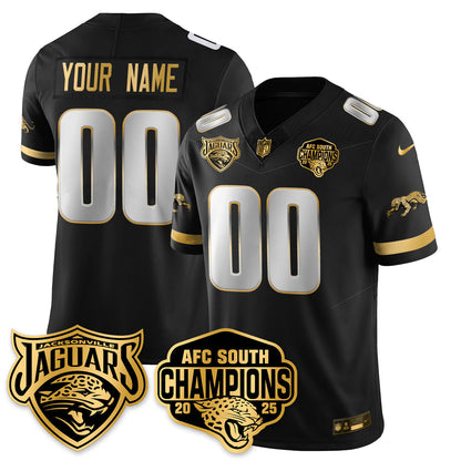 Custom DET AFC South Division Champions Vapor Limited Gold Jersey - Stitched
