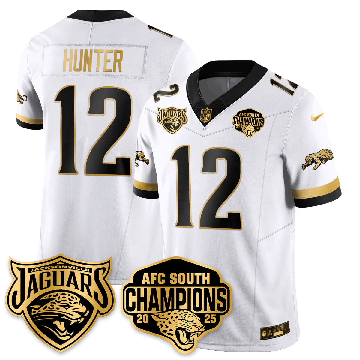 DET AFC South Division Champions Vapor Limited Gold Jersey - Stitched