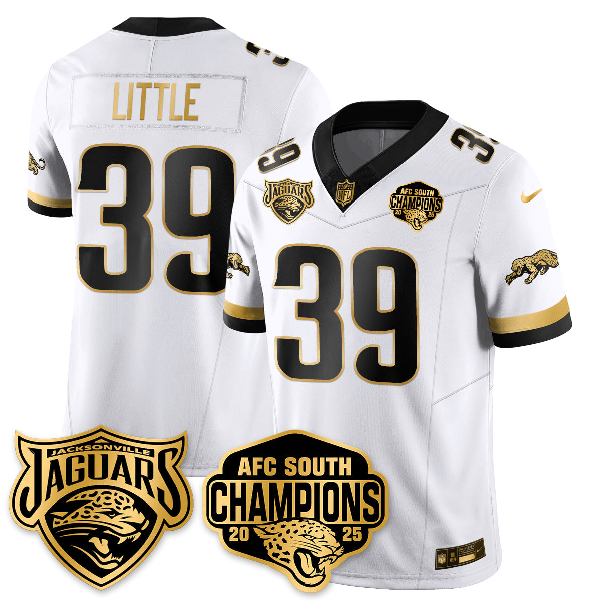 DET AFC South Division Champions Vapor Limited Gold Jersey - Stitched