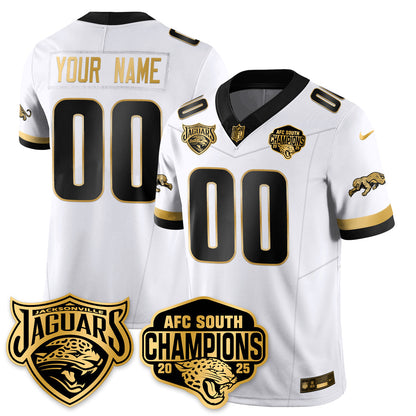 Custom DET AFC South Division Champions Vapor Limited Gold Jersey - Stitched