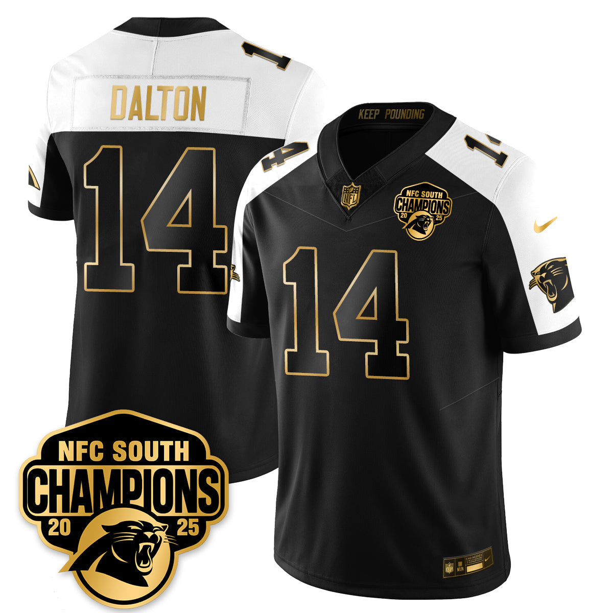 CAR NFC South Division Champions Vapor Limited Gold Jersey - Stitched
