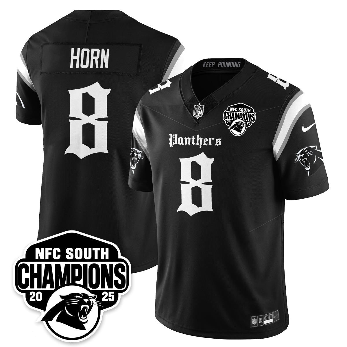 CAR Gothic NFC South Division Champions Vapor Limited Gothic Jersey - Stitched