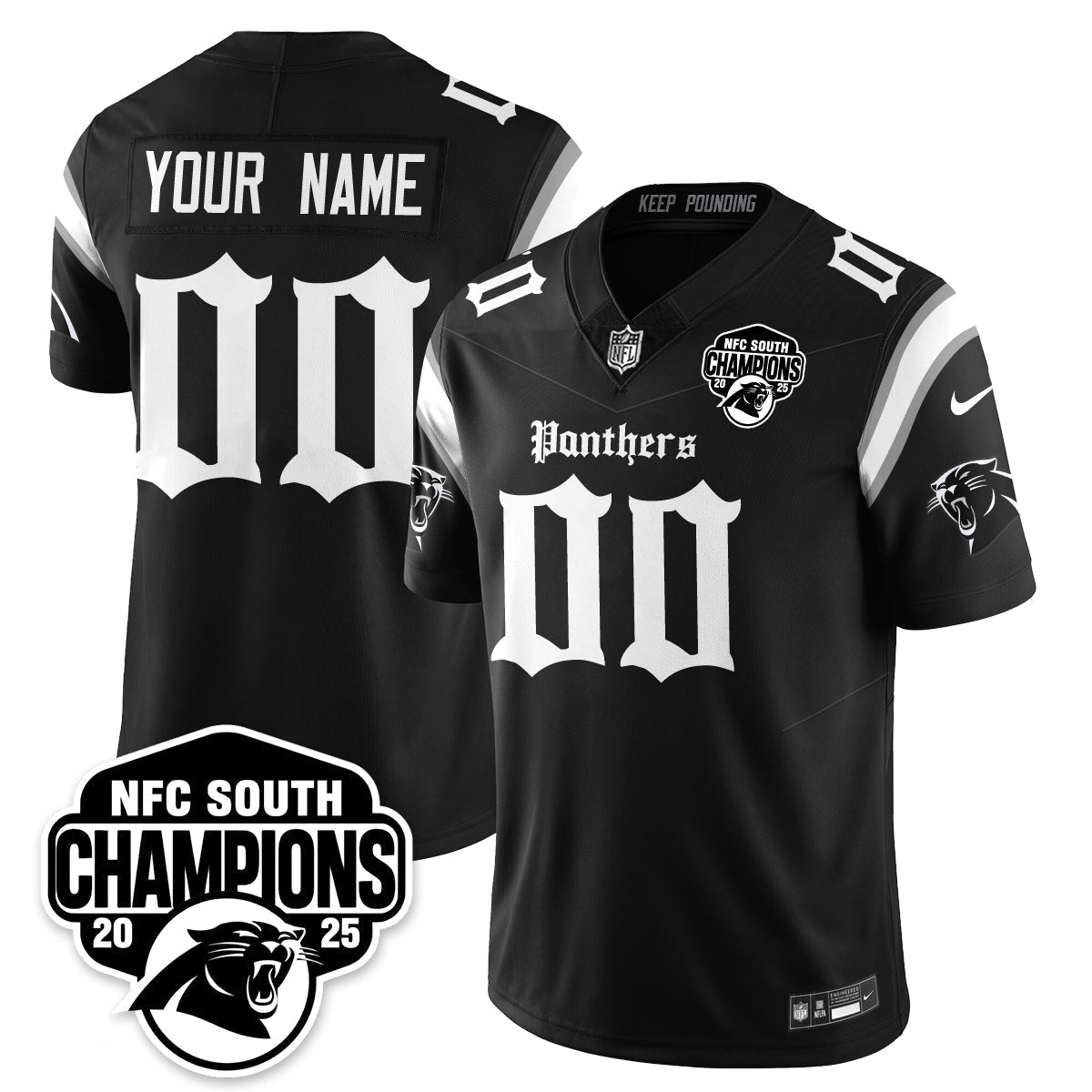 CAR Gothic NFC South Division Champions Vapor Limited Gothic Jersey - Stitched