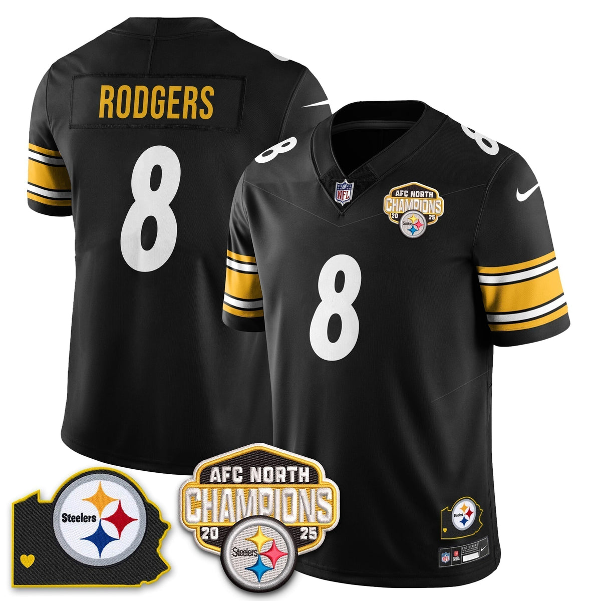 PIT AFC North Division Champions Vapor Limited Jersey - Stitched