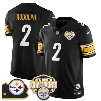 PIT AFC North Division Champions Vapor Limited Jersey N1 - Stitched