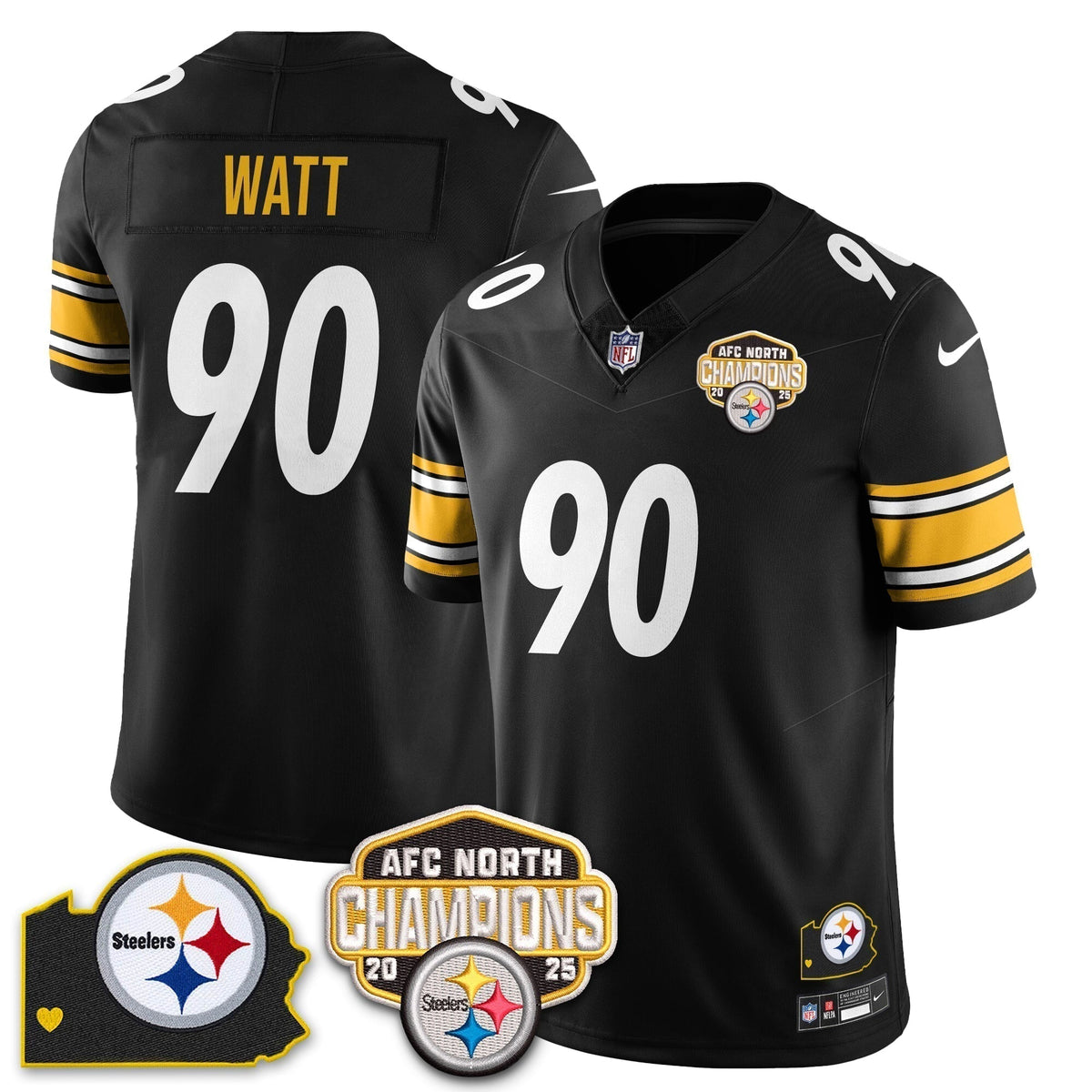 PIT AFC North Division Champions Vapor Limited Jersey N1 - Stitched