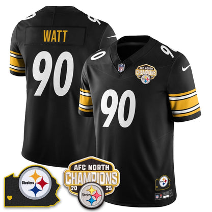 PIT AFC North Division Champions Vapor Limited Jersey N1 - Stitched