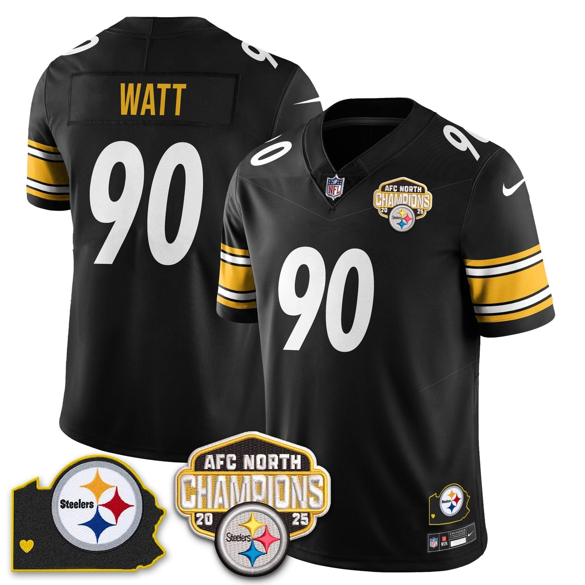 PIT AFC North Division Champions Vapor Limited Jersey - Stitched