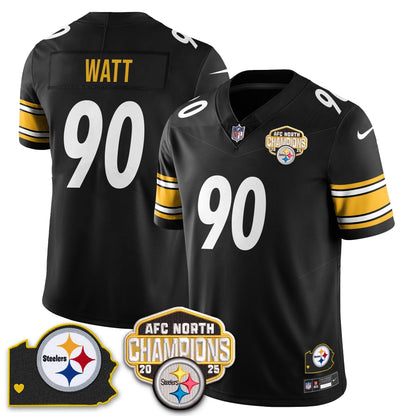 PIT AFC North Division Champions Vapor Limited Jersey - Stitched