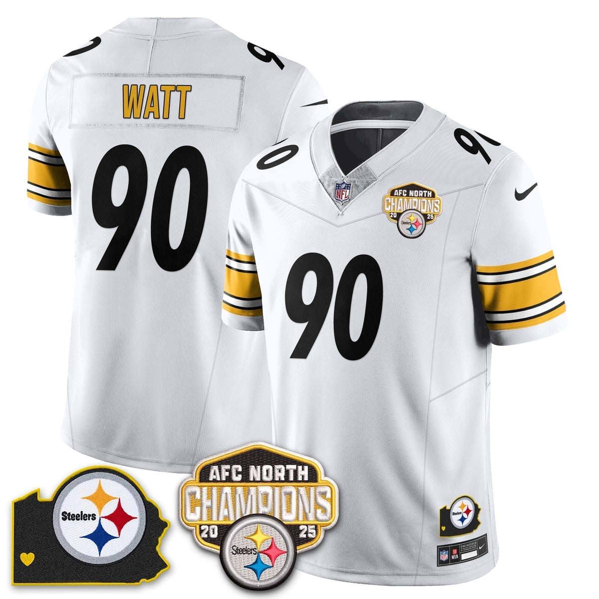 PIT AFC North Division Champions Vapor Limited Gold Jersey N2 - Stitched