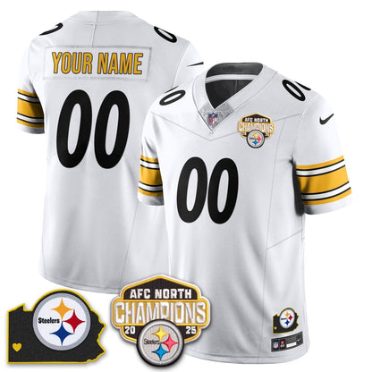 Custom PIT AFC North Division Champions Vapor Limited Gold Jersey N2 - Stitched